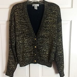 Cara Soho Sweater Black and Metallic Gold